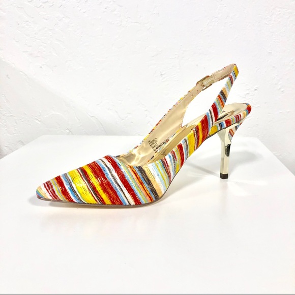 red and yellow heels
